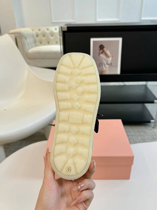 Женские замшевые лоферы с мехом MIU MIU premium