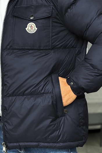 Мужская куртка Moncler тёмно-синего цвета   