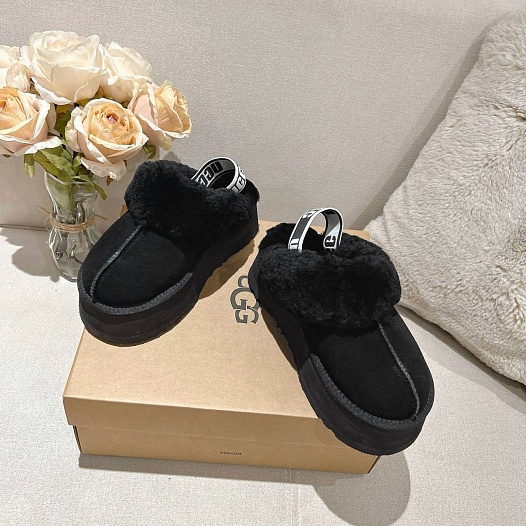 Замшевые женские слиперы с мехом UGG Funkette Platform