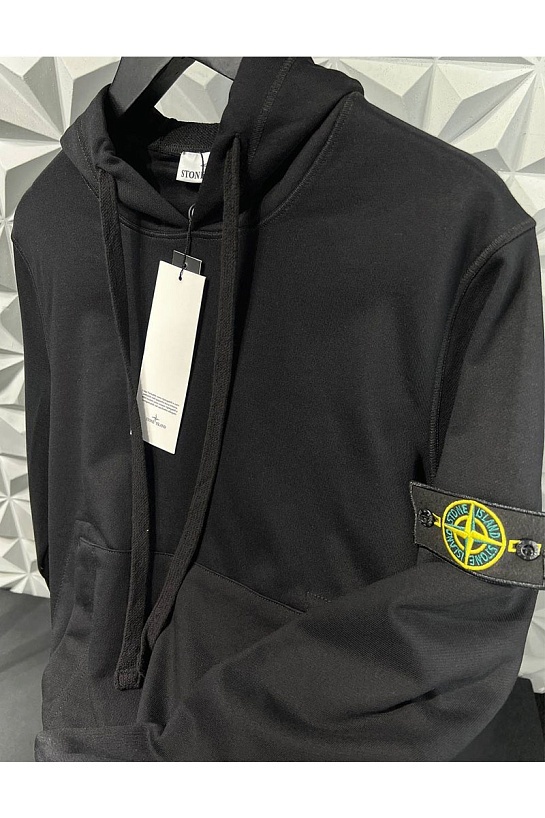 Мужское худи голубого цвета Stone Island Compass-patch