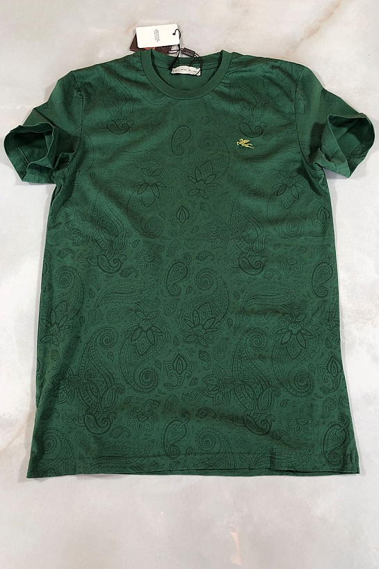 Зелёная мужская футболка Etro embroidered-logo