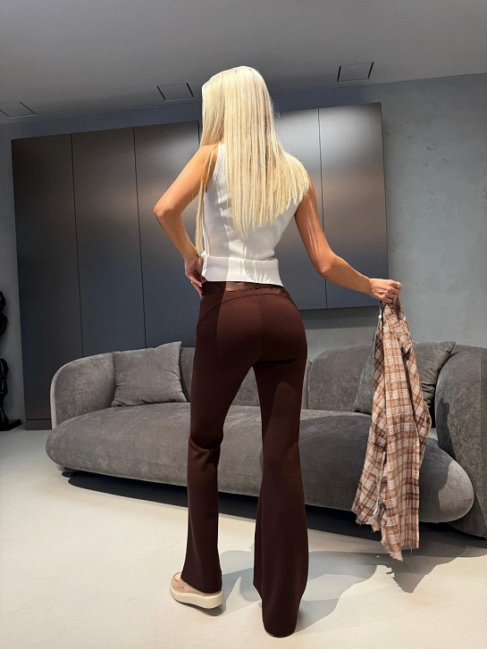 Женские брюки клёш Schiaparelli premium - Brown