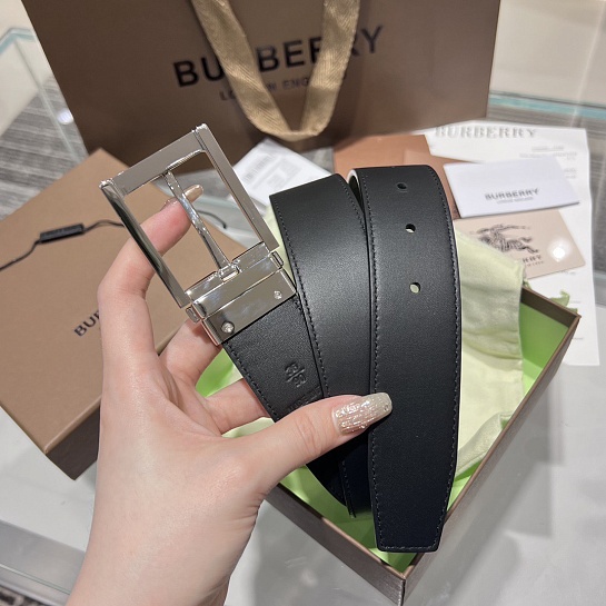 Кожаный ремень Burberry Check TB premium