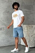 Белая футболка Versace Coupe Blason embroidered