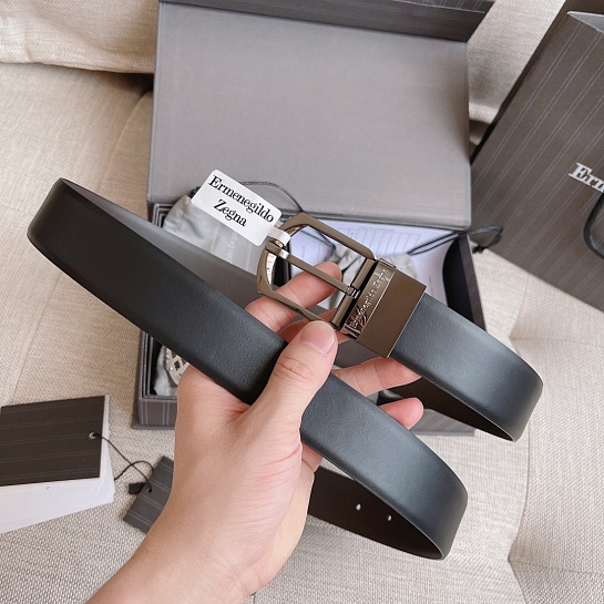 Двусторонний кожаный ремень Zegna Premium (длина 110 см, ширина 3.5 см)