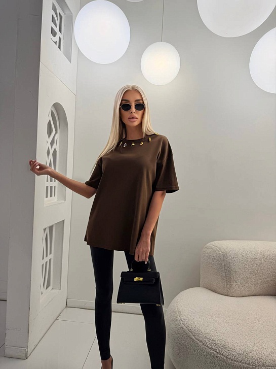 Женская базовая футболка Schiaparelli premium - Brown