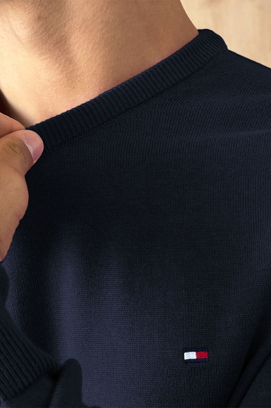 Мужская кофта Tommy Hilfiger тёмно-синего цвета logo-embroidered