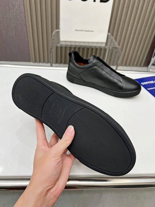 Мужские кроссовки Ermenegildo Zegna Triple Stitch - Black