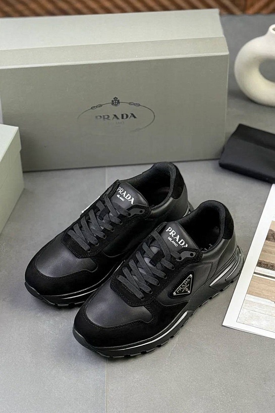 Мужские кроссовки Prada logo-plaque - Black