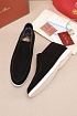 Замшевые лоферы с мехом Loro Piana Open Walk - Black
