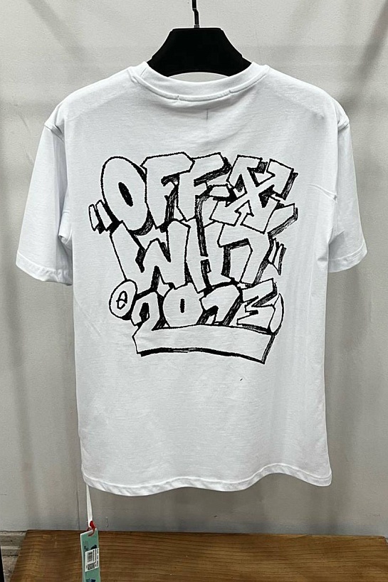 Белая мужская футболка Off-White graffiti-print