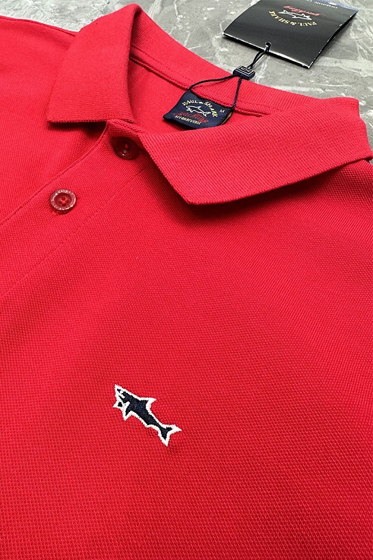 Красное поло Paul & Shark logo-embroidered