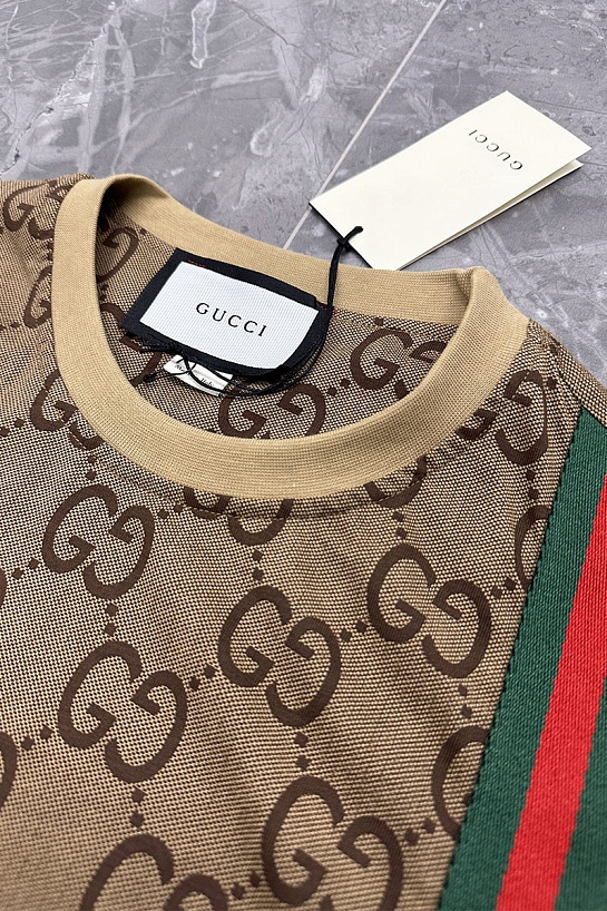 Оверсайз футболка Gucci GG jacquard - Brown