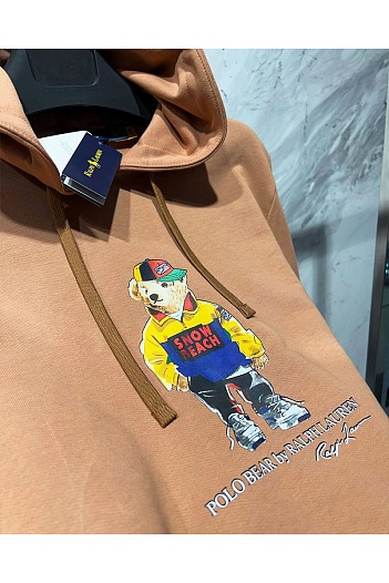 Мужское худи Polo Ralph Lauren bear-print Snow Beach - Brown   