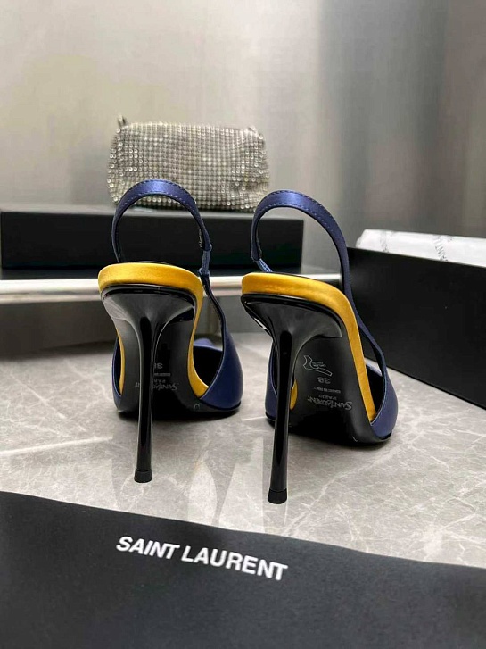Женские кожаные туфли на каблуке Yves Saint Laurent premium