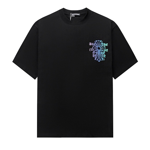Чёрная оверсайз футболка Chrome Hearts Premium   