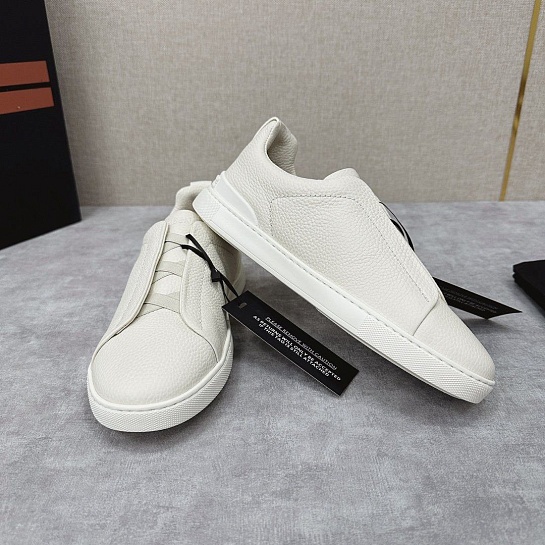 Мужские кроссовки Ermenegildo Zegna Triple Stitch Leather - White