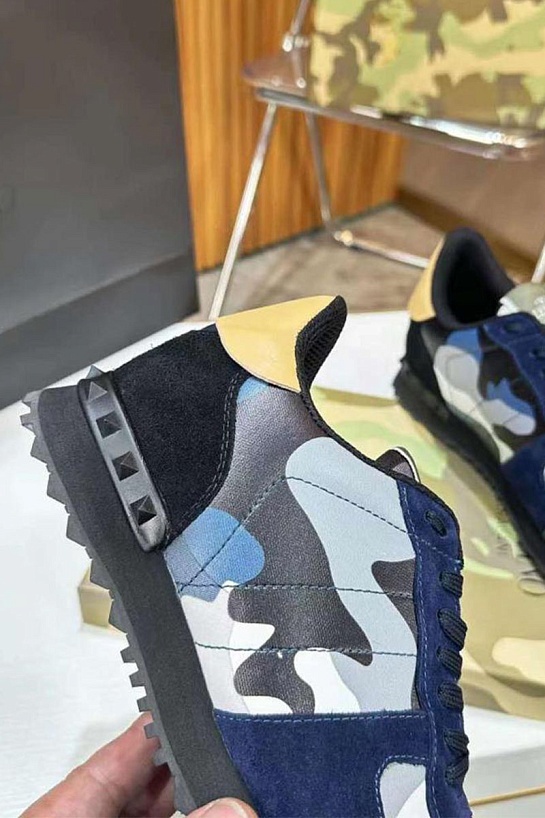 Комбинированные кроссовки Valentino Rockrunner - Navy