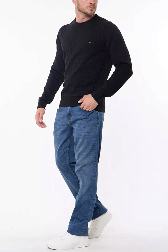 Мужской джемпер Tommy Hilfiger logo-embroidered - Black