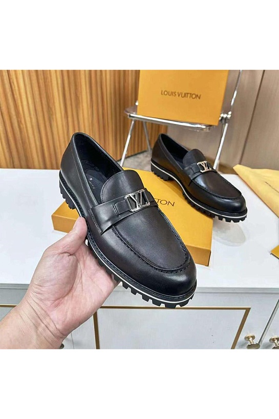 Мужские кожаные ботинки Louis Vuitton чёрного цвета