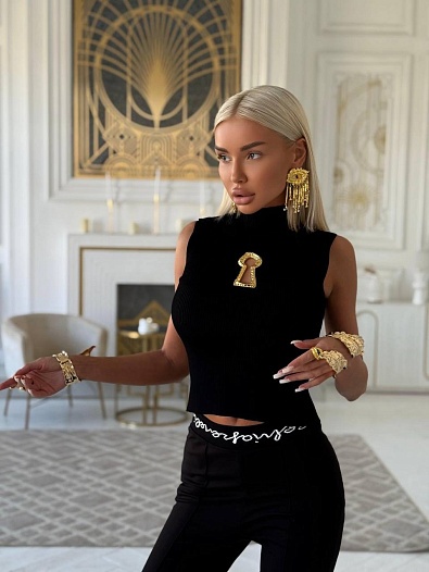 Женский чёрный топ Schiaparelli   