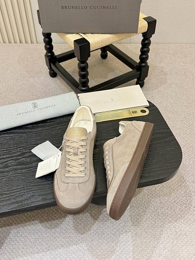 Замшевые кроссовки Brunello Cucinelli low-top - Beige   
