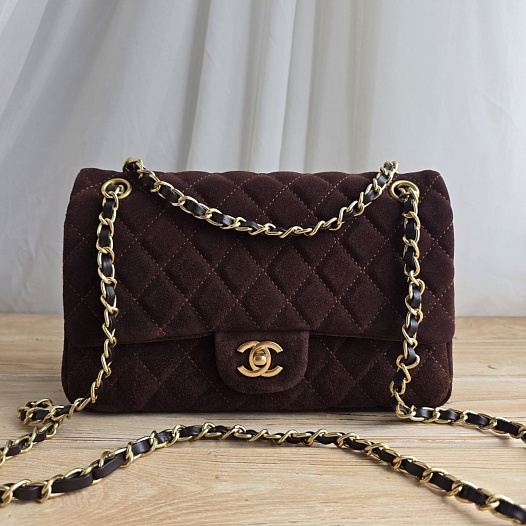 Замшевая сумка Chanel Classic Double Flap 25x14 см   