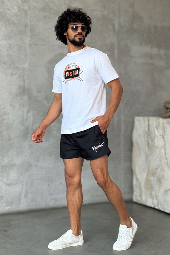 Чёрные шорты Moschino embroidered logo