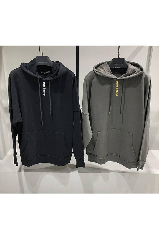 Оверсайз худи Palm Angels Vertical Logo - Black