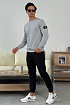 Мужской свитшот Stone Island серого цвета Compass-patch