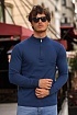Мужской синий джемпер Lacoste Zip Neck