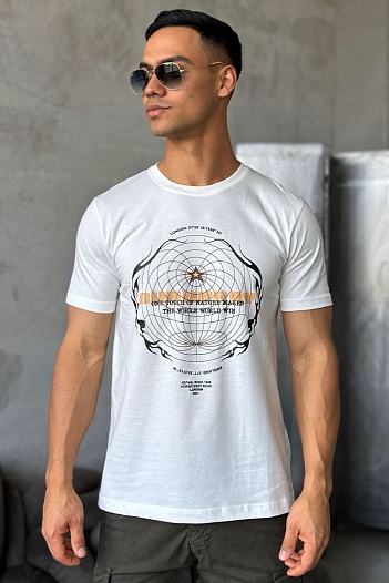 Мужская футболка Burberry Globe-graphic - White   