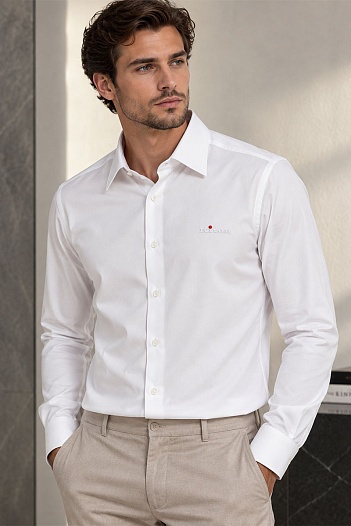 Мужская белая рубашка Kiton premium   