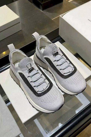 Женские текстильные кроссовки Brunello Cucinelli premium   