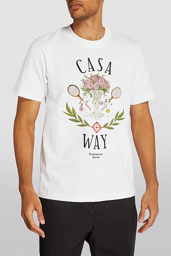 Белая футболка Casablanca Casa Way-print   