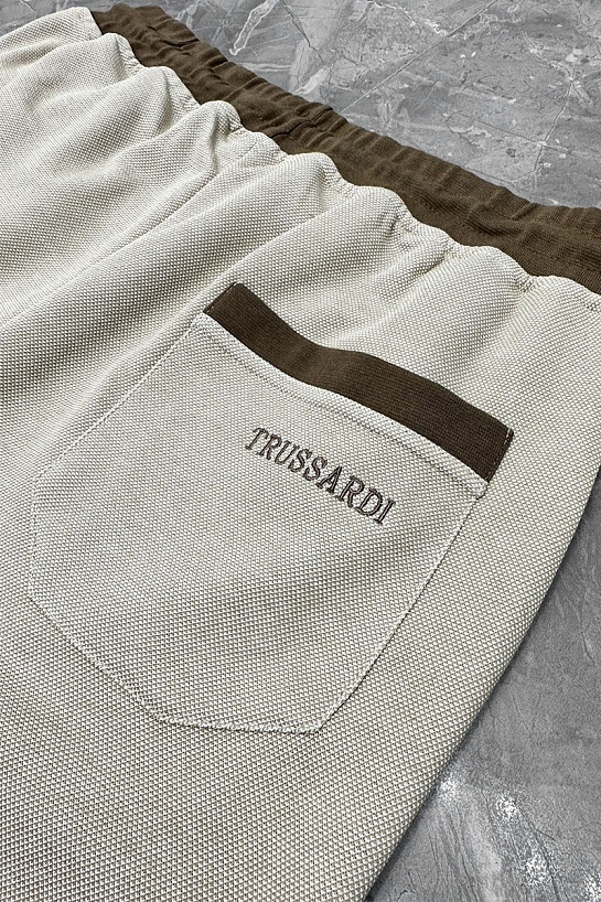 Мужские штаны Trussardi embroidered logo - Beige