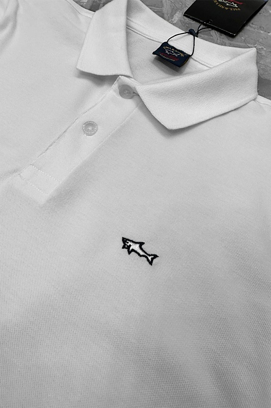 Белое поло Paul & Shark logo-embroidered