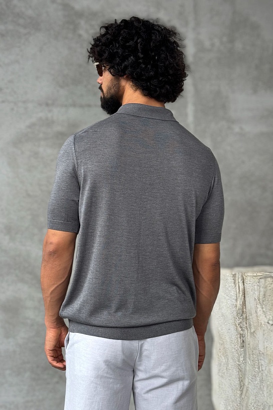 Мужское поло Stefano Ricci Eagle zip-neck - Grey