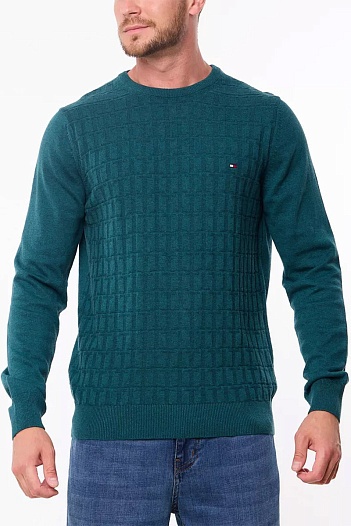 Мужской джемпер Tommy Hilfiger logo-embroidered - Green   