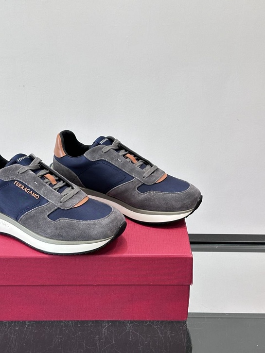 Мужские комбинированные кроссовки Salvatore Ferragamo