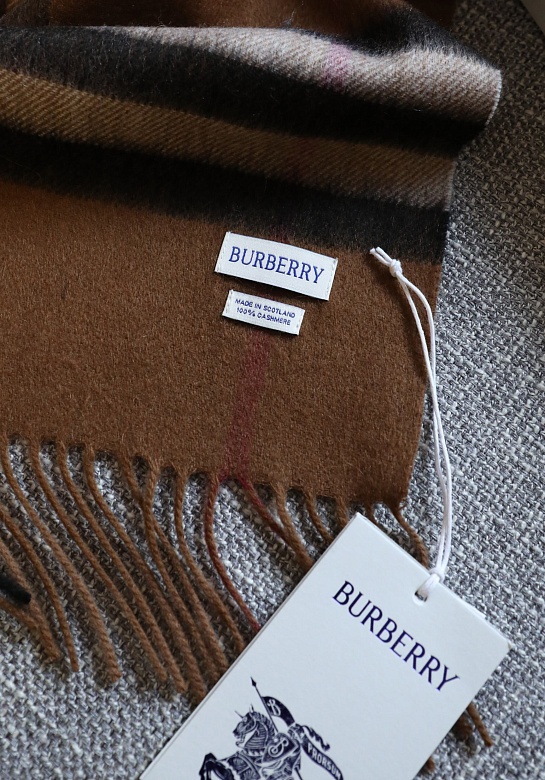 Шарф Burberry two-tone Check premium 168x30 см - Brown