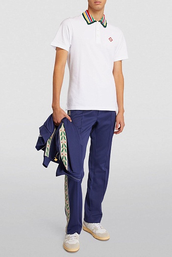 Мужское поло Casablanca белого цвета   