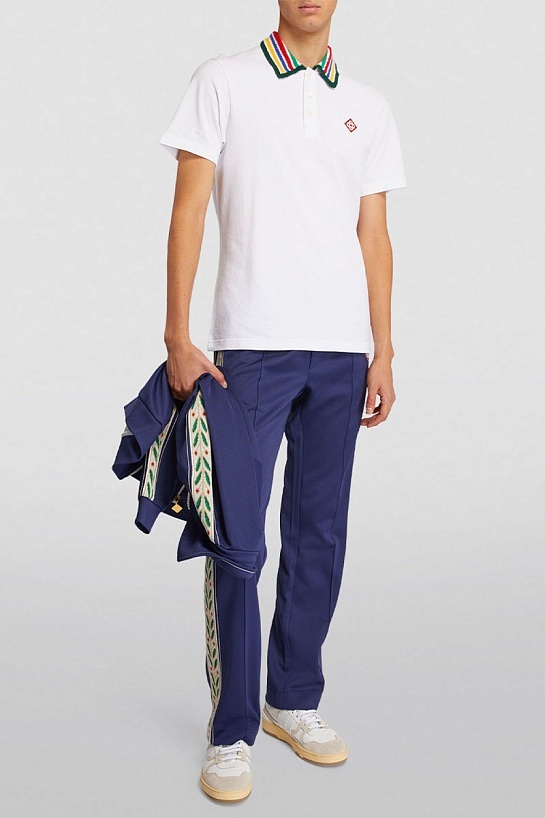 Мужское поло Casablanca белого цвета