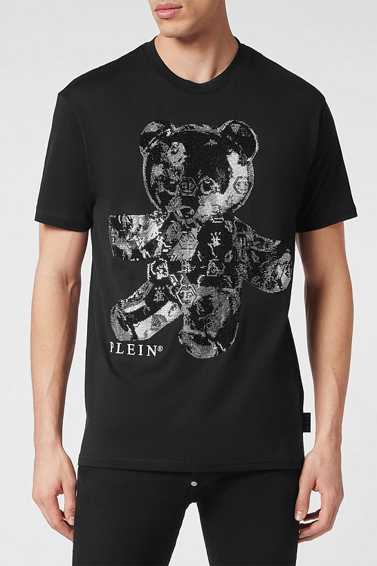Мужская чёрная футболка Philipp Plein Teddy Bear