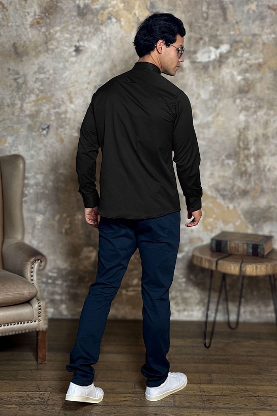 Мужская рубашка Loro Piana чёрного цвета