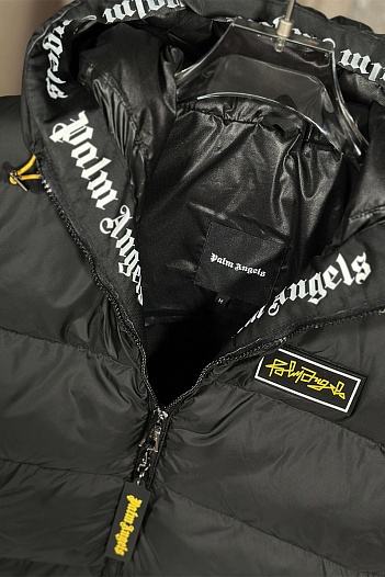 Мужской чёрный жилет Palm Angels с капюшоном   