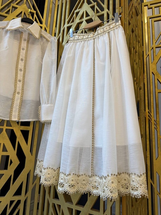 Женский белый костюм двойка Zimmermann