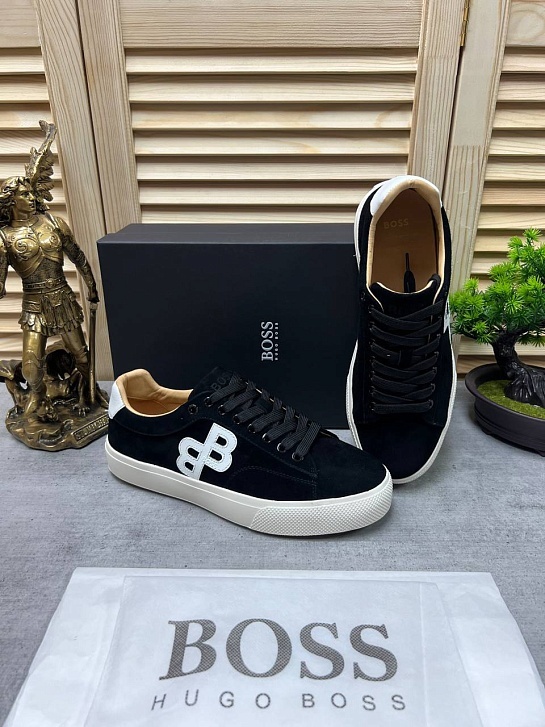 Замшевые кроссовки Hugo Boss Aiden - Black