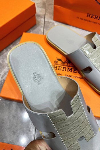 Мужские шлёпанцы Hermes Izmir - Grey   