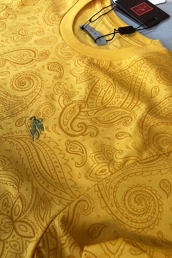 Жёлтая мужская футболка Etro embroidered-logo   